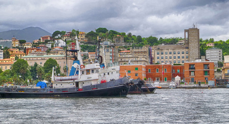 tug boat in the harbour of la speziaのeditorial素材