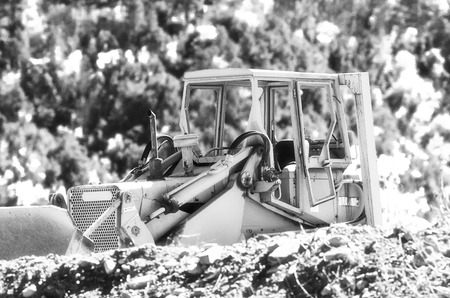digger in a quarry ready to start workの写真素材