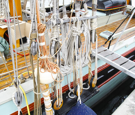 marine rope on top an ols sailing vessel