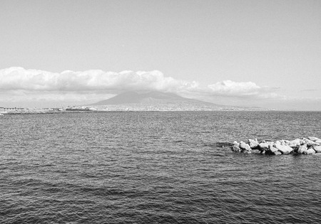 view of gulf of naples a beautiful town in italyの写真素材