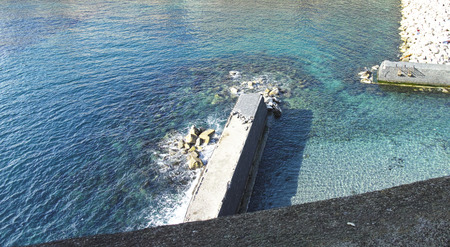 castel dell ovo a old fortress in the town of naplesの写真素材