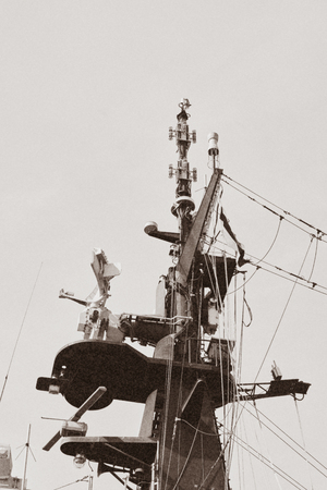 deatail of a military ship in the harbour of la speziaの写真素材