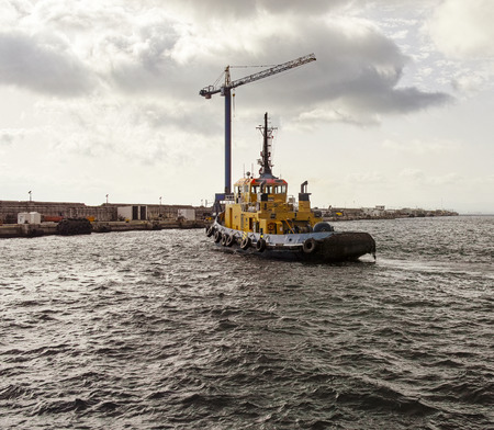 photo of a tug boat in the harbour of gibraltar