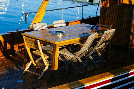 old yacht in the harbour of la speziaの写真素材
