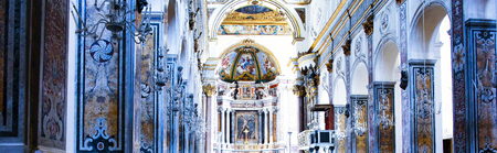 inside Amalfi Cathedral in italyの写真素材