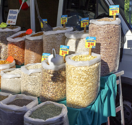 assorted vegetables at market in italyのeditorial素材