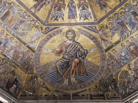Magnificent mosaic ceiling of the Baptistry of San Giovanni, Florence, Tuscany, Italyのeditorial素材