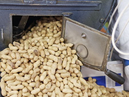 detail of peanut at market in italyの写真素材