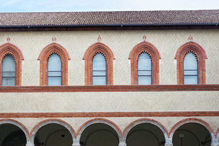 inside castello sforzesco in italy , milanの写真素材