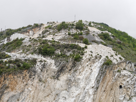 marble quarry in marina di carrara italyの写真素材