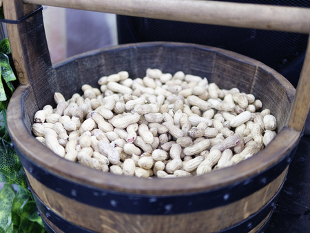 detail of peanut at market in italy