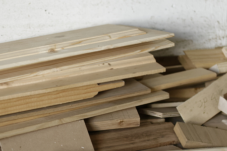 detail of Wood timber construction material in a factoryの写真素材