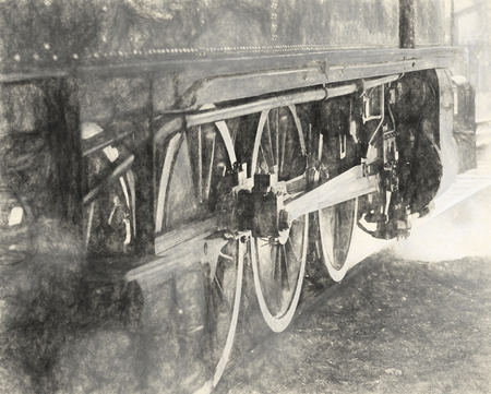 steam locomotive wheels close up in la speiza