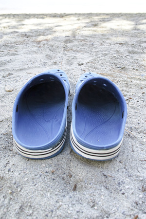 plastic shoes on the beach in le grazie