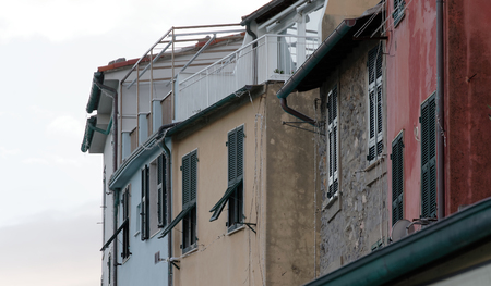 Portovenere painted houses of pictoresque italian village UNESCO Heritage Site. ,italyの写真素材