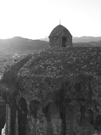 fortress of sarzanello located in Sarzana a little village near la speziaの写真素材