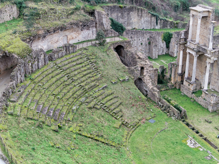 Volterra, roman theatre ruins in italyの写真素材