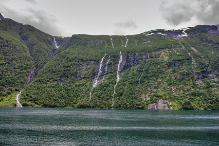 photo of norwegian fjord in summer timeの写真素材