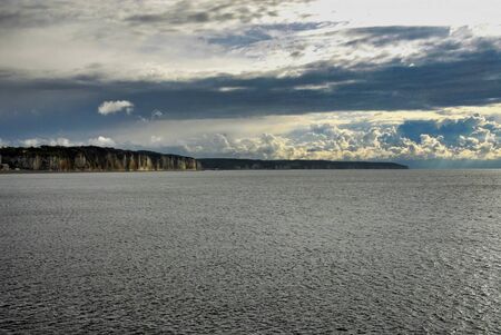 very nice view of normandie coast in franceの写真素材