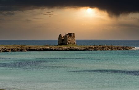 very nice coast line near lecce, italyの写真素材