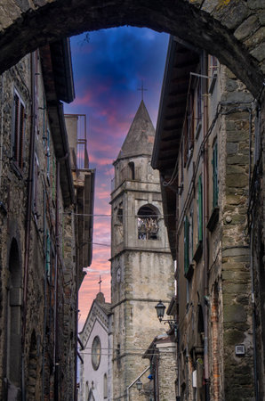 virgoletta to little medieval village near aulla in lunigianaの写真素材