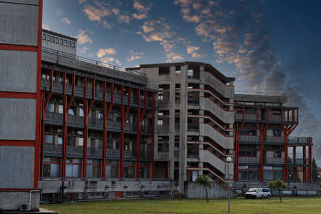 detail of modern hospital in italyの写真素材