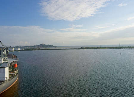 very nice view of monrovia harbor in liberia