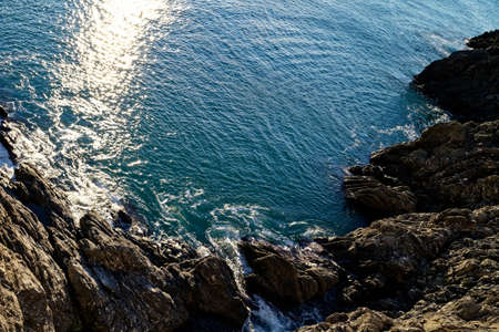 ligurian coastline in winter time