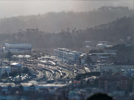 railway station in a italy townの写真素材
