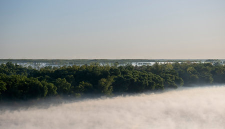 smoking water on a river called rio parana before arrival in zarate argentinsの写真素材