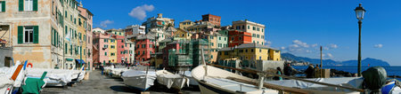 The old fishing village of Boccadasse, Genoa, Italyのeditorial素材