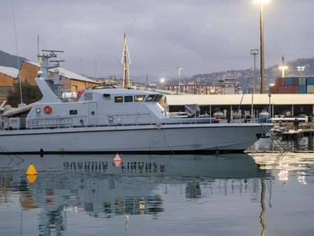 detail of Italian Guardia di Finanza patrol boatの写真素材