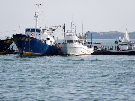 fishing boat moore in la Speziaの写真素材