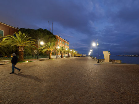 water front in La Spezia winter timeの写真素材