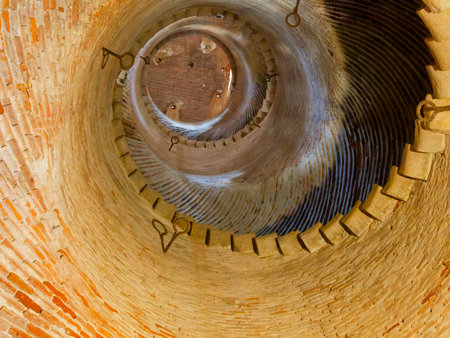 Inside bell tower in pietrasanta, italyの写真素材