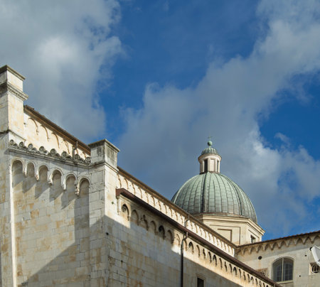 The Collegiate Church of San Martino in Pietrasanta. Tuscany, Italy.の写真素材