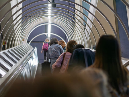 Modern subway station in Naples, Italyの写真素材