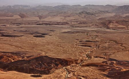 Machtesh Ramon - erosion crater in the Negev desert, the most picturesque natural landmark of Israel.
  Unearthly landscapes, geological phenomena, absolute silence.の写真素材
