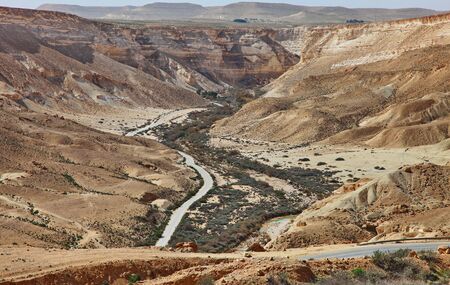 Machtesh Ramon - erosion crater in the Negev desert, the most picturesque natural landmark of Israel .? Unearthly landscapes, geological phenomena, absolute silence.の写真素材
