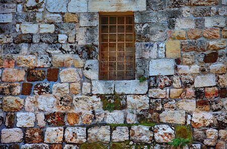 Small window in an old house in Jerusalemの写真素材