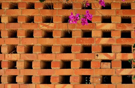 Architectural elements of the wall. Original brick wall, Background, texture.の写真素材