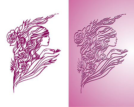 women, symbol, vector picture, illustration のイラスト素材
