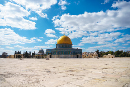 The Dome of the rock, Al-Aqsa Mosque, Jerusalem old city, Palestineの写真素材