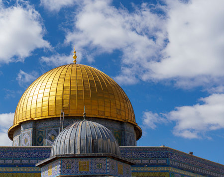 The Dome of the rock, Al-Aqsa Mosque, Jerusalem old city, Palestineの写真素材