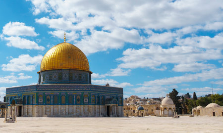 The Dome of the rock, Al-Aqsa Mosque, Jerusalem old city, Palestineの写真素材
