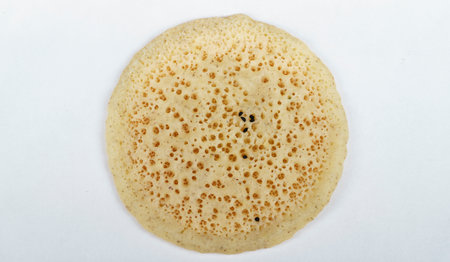 Qatayef bread, Traditional Arabic Ramadan Sweets on white background isolated.Top viewの写真素材