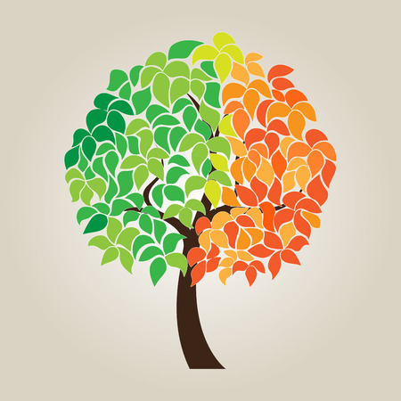The autumn tree vectorのイラスト素材