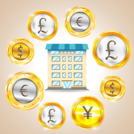 Currency - the dollar - the euro - pound sterling - Yen.の写真素材