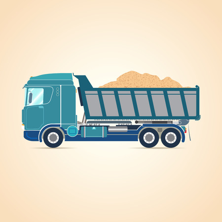 Loaded truck. illustration.のイラスト素材