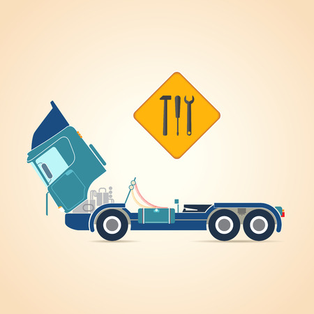 Repair of trucks. illustrationのイラスト素材